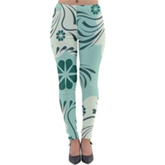 Folk Flowers Pattern  Lightweight Velour Leggings by Eskimos