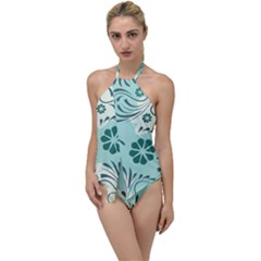 Folk Flowers Pattern  Go With The Flow One Piece Swimsuit by Eskimos