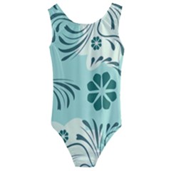 Folk Flowers Pattern  Kids  Cut-out Back One Piece Swimsuit by Eskimos