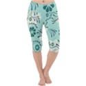 Folk flowers pattern  Lightweight Velour Cropped Yoga Leggings View1