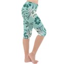 Folk flowers pattern  Lightweight Velour Cropped Yoga Leggings View3