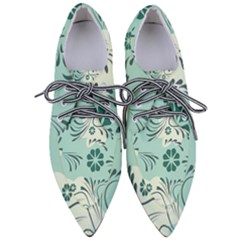 Folk Flowers Pattern  Pointed Oxford Shoes by Eskimos