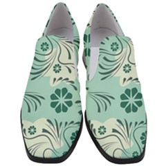 Folk Flowers Pattern  Women Slip On Heel Loafers by Eskimos