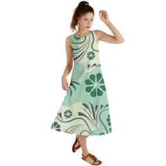 Folk Flowers Pattern  Summer Maxi Dress by Eskimos