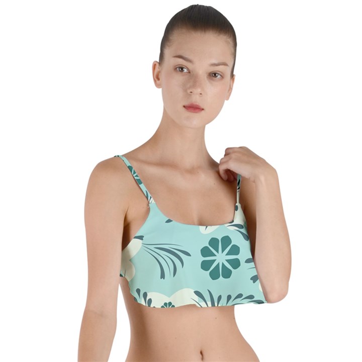 Folk flowers pattern  Layered Top Bikini Top 