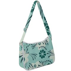 Folk Flowers Pattern  Zip Up Shoulder Bag by Eskimos