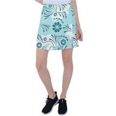 Folk Flowers Pattern  Tennis Skirt by Eskimos