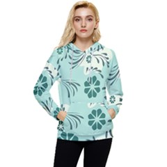 Folk Flowers Pattern  Women s Lightweight Drawstring Hoodie by Eskimos