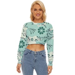 Folk Flowers Pattern  Lightweight Long Sleeve Sweatshirt