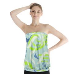 Folk Flowers Pattern  Strapless Top by Eskimos