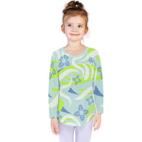 Folk Flowers Pattern  Kids  Long Sleeve Tee by Eskimos