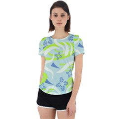 Folk Flowers Pattern  Back Cut Out Sport Tee by Eskimos