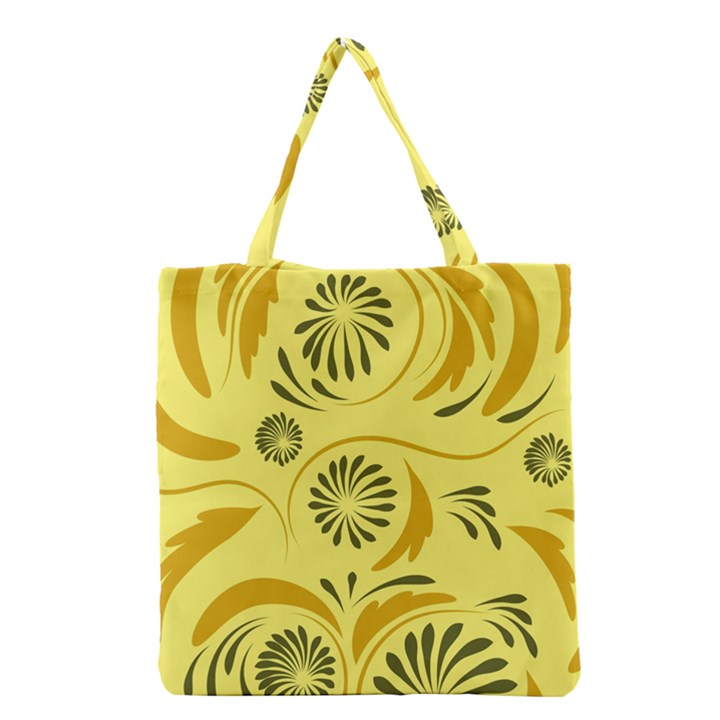 Folk flowers pattern  Grocery Tote Bag