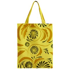 Folk Flowers Pattern  Zipper Classic Tote Bag by Eskimos