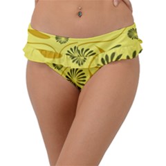 Folk Flowers Pattern  Frill Bikini Bottom by Eskimos