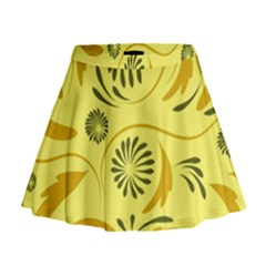 Folk Flowers Pattern  Mini Flare Skirt by Eskimos