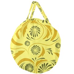 Folk Flowers Pattern  Giant Round Zipper Tote by Eskimos