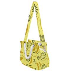 Folk Flowers Pattern  Rope Handles Shoulder Strap Bag by Eskimos