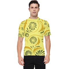 Folk Flowers Pattern  Men s Short Sleeve Rash Guard by Eskimos