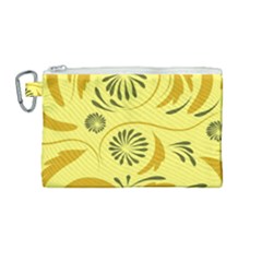 Folk Flowers Pattern  Canvas Cosmetic Bag (medium) by Eskimos