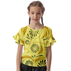 Folk Flowers Pattern  Kids  Cut Out Flutter Sleeves