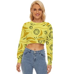 Folk Flowers Pattern  Lightweight Long Sleeve Sweatshirt