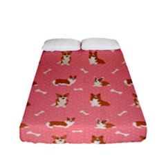 Cute Corgi Dogs Fitted Sheet (full/ Double Size) by SychEva