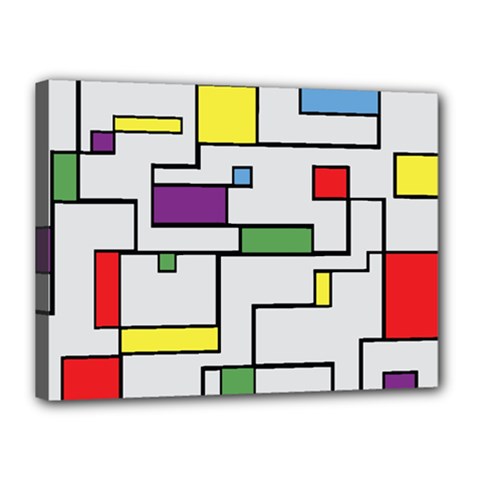 Colorful Rectangles Canvas 16  X 12  (stretched) by LalyLauraFLM