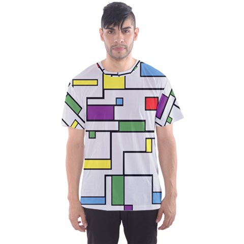 Colorful Rectangles Men s Sport Mesh Tee by LalyLauraFLM