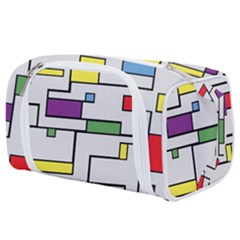 Colorful Rectangles Toiletries Pouch by LalyLauraFLM