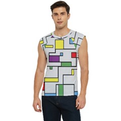 Colorful Rectangles Men s Raglan Cap Sleeve Tee by LalyLauraFLM