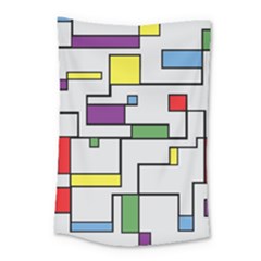 Colorful Rectangles Small Tapestry by LalyLauraFLM