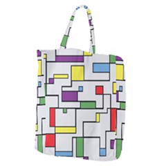 Colorful Rectangles Giant Grocery Tote by LalyLauraFLM