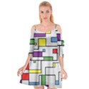 Colorful Rectangles Cutout Spaghetti Strap Chiffon Dress View1