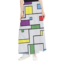 Colorful Rectangles Maxi Chiffon Skirt by LalyLauraFLM