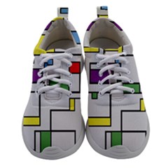 Colorful Rectangles Athletic Shoes by LalyLauraFLM