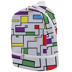 Colorful Rectangles Zip Bottom Backpack by LalyLauraFLM