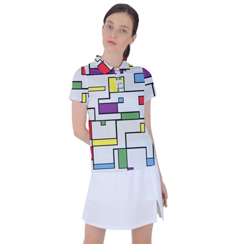 Colorful Rectangles Women s Polo Tee by LalyLauraFLM