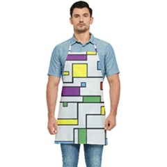 Colorful Rectangles Kitchen Apron by LalyLauraFLM