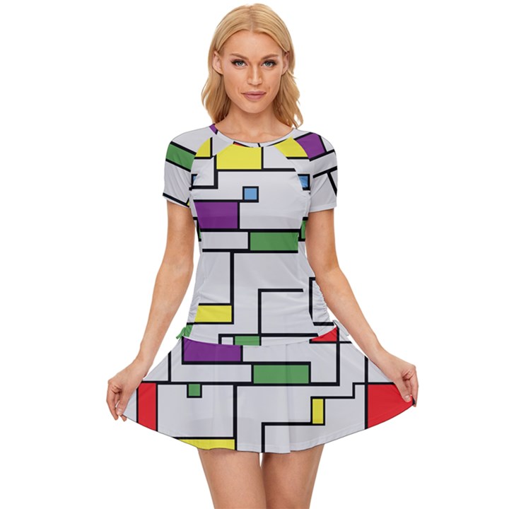 Colorful Rectangles Women s Sports Wear Set