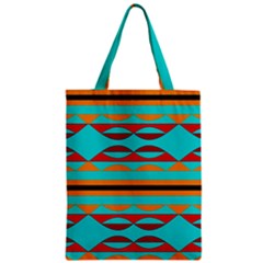 Shapes On A Blue Background Zipper Classic Tote Bag