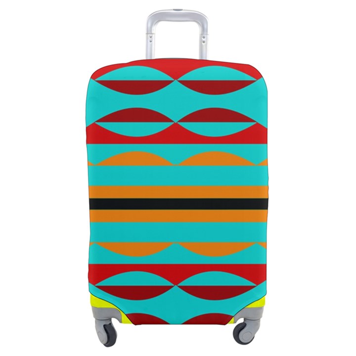 Shapes On A Blue Background Luggage Cover (Medium)