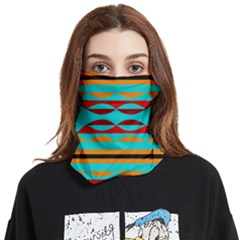 Shapes On A Blue Background Face Covering Bandana (two Sides)