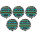 Shapes On A Blue Background Mini Round Pill Box (Pack of 5) View1