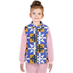 Shapes On A Blue Background                                                          Kid s Puffer Vest by LalyLauraFLM