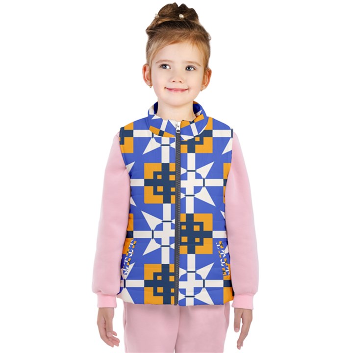 Shapes on a blue background                                                          Kid s Puffer Vest