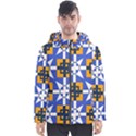 Shapes on a blue background                                                           Men s Hooded Puffer Jacket View1