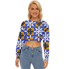 Shapes On A Blue Background Lightweight Long Sleeve Sweatshirt