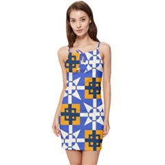 Shapes On A Blue Background                                                            Summer Tie Front Dress by LalyLauraFLM