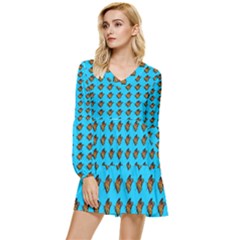 Monarch1 Tiered Long Sleeve Mini Dress